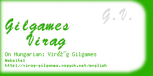 gilgames virag business card